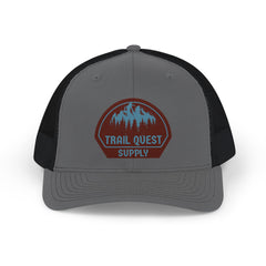 Trail Quest Supply Snapback Trucker Cap – Outdoor Adventure Patch Hat