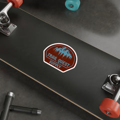 Trail Quest Supply Die-Cut Sticker — Outdoor Hiking Mountains & Pines Badge