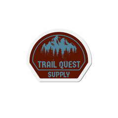 Trail Quest Supply Die-Cut Magnet — Outdoor Adventure Mountain Sticker for Camping & Hiking Gear