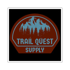 Trail Quest Supply Square Sticker — Outdoor Adventure Mountain Logo