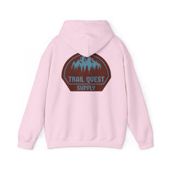 Trail Quest Supply Hoodie — Outdoor Adventure Mountain Logo Sweatshirt