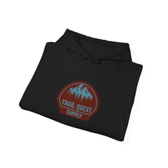 Trail Quest Supply Hoodie — Outdoor Adventure Mountain Logo Sweatshirt
