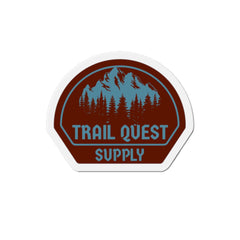 Trail Quest Supply Die-Cut Magnet — Outdoor Adventure Mountain Sticker for Camping & Hiking Gear