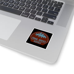 Trail Quest Supply Square Sticker — Outdoor Adventure Mountain Logo