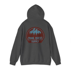 Trail Quest Supply Hoodie — Outdoor Adventure Mountain Logo Sweatshirt