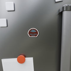 Trail Quest Supply Die-Cut Magnet — Outdoor Adventure Mountain Sticker for Camping & Hiking Gear
