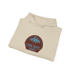 Trail Quest Supply Hoodie — Outdoor Adventure Mountain Logo Sweatshirt