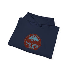 Trail Quest Supply Hoodie — Outdoor Adventure Mountain Logo Sweatshirt