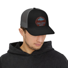 Trail Quest Supply Snapback Trucker Cap – Outdoor Adventure Patch Hat