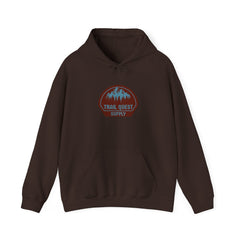 Trail Quest Supply Hoodie — Outdoor Adventure Mountain Logo Sweatshirt