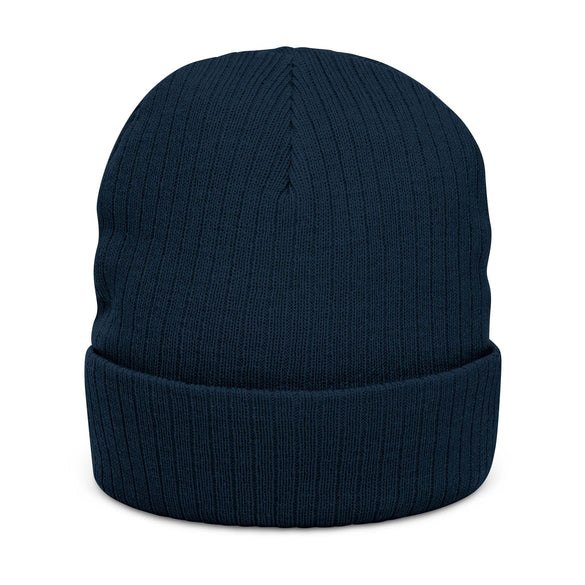 Embroidered Ribbed Knit Beanie — Trail Quest Supply Patch