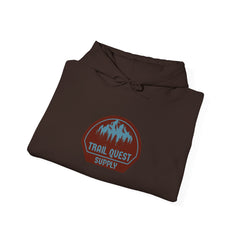 Trail Quest Supply Hoodie — Outdoor Adventure Mountain Logo Sweatshirt