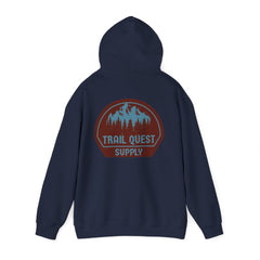 Trail Quest Supply Hoodie — Outdoor Adventure Mountain Logo Sweatshirt
