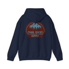 Trail Quest Supply Hoodie — Outdoor Adventure Mountain Logo Sweatshirt