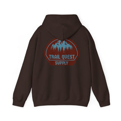 Trail Quest Supply Hoodie — Outdoor Adventure Mountain Logo Sweatshirt