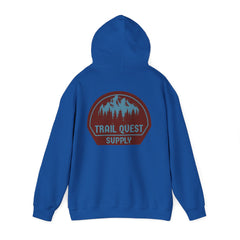 Trail Quest Supply Hoodie — Outdoor Adventure Mountain Logo Sweatshirt