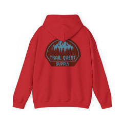 Trail Quest Supply Hoodie — Outdoor Adventure Mountain Logo Sweatshirt