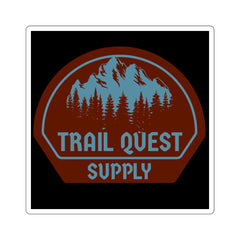 Trail Quest Supply Square Sticker — Outdoor Adventure Mountain Logo