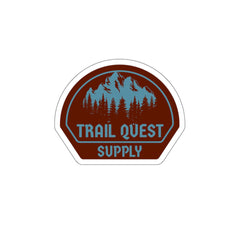 Trail Quest Supply Die-Cut Sticker — Outdoor Hiking Mountains & Pines Badge