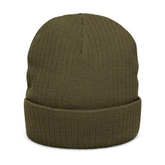 Embroidered Ribbed Knit Beanie — Trail Quest Supply Patch