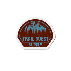 Trail Quest Supply Die-Cut Magnet — Outdoor Adventure Mountain Sticker for Camping & Hiking Gear