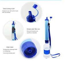 Personal Water Filter Straw Outdoor Survival Tool