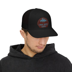 Trail Quest Supply Snapback Trucker Cap – Outdoor Adventure Patch Hat