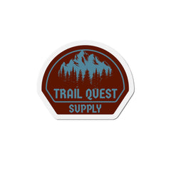 Trail Quest Supply Die-Cut Magnet — Outdoor Adventure Mountain Sticker for Camping & Hiking Gear