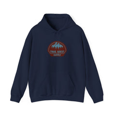 Trail Quest Supply Hoodie — Outdoor Adventure Mountain Logo Sweatshirt