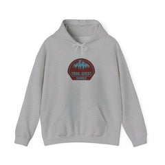 Trail Quest Supply Hoodie — Outdoor Adventure Mountain Logo Sweatshirt