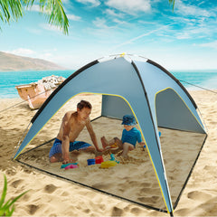 Quick Open Beach Tent 3-Vented Outdoor Sun Shelter