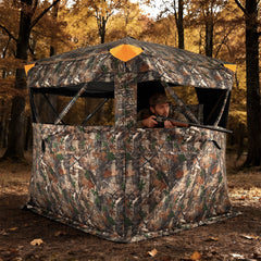 3-4 Person Hunting Blind 270¬∞ See-Through Pop-up Ground Blind with Full-Open Swing Door