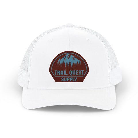 Trail Quest Supply Snapback Trucker Cap – Outdoor Adventure Patch Hat