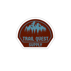 Trail Quest Supply Die-Cut Sticker — Outdoor Hiking Mountains & Pines Badge