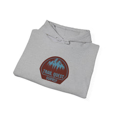 Trail Quest Supply Hoodie — Outdoor Adventure Mountain Logo Sweatshirt
