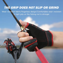 Three Finger Anti Slip Fishing Gloves Wear Resistant