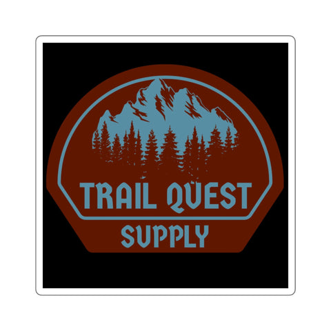 Trail Quest Supply Square Sticker — Outdoor Adventure Mountain Logo