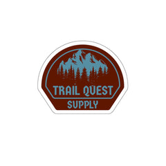 Trail Quest Supply Die-Cut Sticker — Outdoor Hiking Mountains & Pines Badge
