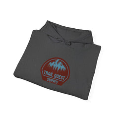 Trail Quest Supply Hoodie — Outdoor Adventure Mountain Logo Sweatshirt