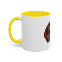 Trail Quest Supply Coffee Mug — Outdoor Adventure Mountain & Pine Trees Accent Mug (11/15oz)