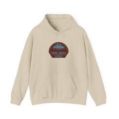 Trail Quest Supply Hoodie — Outdoor Adventure Mountain Logo Sweatshirt