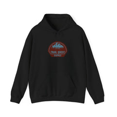 Trail Quest Supply Hoodie — Outdoor Adventure Mountain Logo Sweatshirt