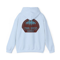 Trail Quest Supply Hoodie — Outdoor Adventure Mountain Logo Sweatshirt