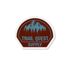 Trail Quest Supply Die-Cut Magnet — Outdoor Adventure Mountain Sticker for Camping & Hiking Gear