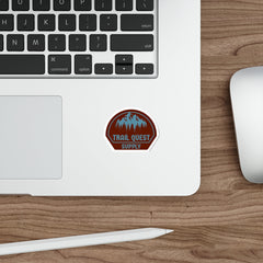 Trail Quest Supply Die-Cut Sticker — Outdoor Hiking Mountains & Pines Badge