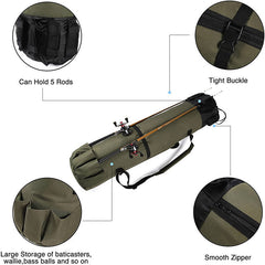 Cylinder Outdoor Fishing Rod Gear Storage Bag