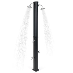 9.3 Gallon Solar Heated Outdoor Shower with Dual Shower Heads-Black