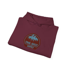 Trail Quest Supply Hoodie — Outdoor Adventure Mountain Logo Sweatshirt