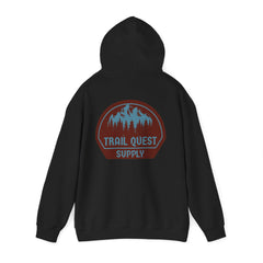 Trail Quest Supply Hoodie — Outdoor Adventure Mountain Logo Sweatshirt