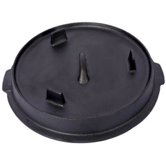 ast iron Dutch oven with lid, outdoor camping deep pot, used for camping, cooking, barbecue and leg rest,6 quarts